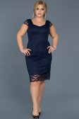 Robe Grande Taille Courte Bleu Marine ABK010