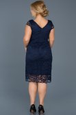 Robe Grande Taille Courte Bleu Marine ABK010