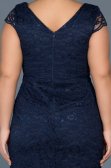 Robe Grande Taille Courte Bleu Marine ABK010