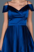 Robe de Soirée Courte Sax Bleu ABK309