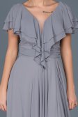 Robe de Fiançaille Longue Gris ABU032