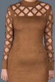 Robe de Soirée Courte Couleur Tabac ABK257