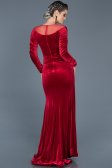 Robe de Soirée Longue en Velours Rouge ABU527