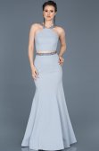 Robe de Soirée Longue Gris ABU015