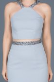 Robe de Soirée Longue Gris ABU015