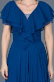 Robe de Fiançaille Longue Sax Bleu ABU032
