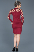Robe de Soirée Courte Rouge Bordeaux ABK257