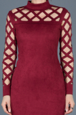 Robe de Soirée Courte Rouge Bordeaux ABK257
