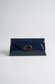 Sac Portefeuille Cuir Verni Bleu Marine V452