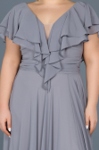 Robe Grande Taille Longue Gris ABU032