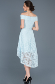 Robe de Soirée Devant court Dos long Lacé Bleu ABO018