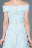 Robe de Soirée Devant court Dos long Lacé Bleu ABO018