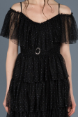 Robe de Soirée Courte Noir ABK413