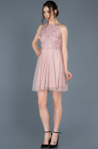 Robe de Soirée Courte Bleu Marine-Poudre ABK416