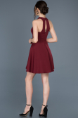 Robe de Cérémonie Courte Rouge Bordeaux ABK392