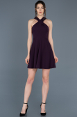 Robe de Cérémonie Courte Violet Foncé ABK392