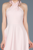 Robe de Cérémonie Courte Bleu Marine-Poudre ABK392