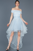 Robe de Soirée Devant court Dos long Bleu clair ABO022