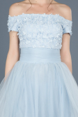 Robe de Soirée Devant court Dos long Bleu clair ABO022