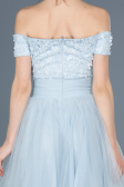 Robe de Soirée Devant court Dos long Bleu clair ABO022