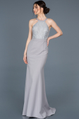 Robe de Cérémonie Longue Gris ABU600