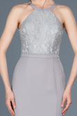 Robe de Cérémonie Longue Gris ABU600