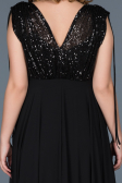 Robes de Soiree de Gross Longue Noir ABU746