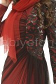 Bordo tesettür abiye elbise S3472