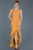 Robe Queue de Poisson Devant court  Dos long Safran ABO036