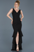 Robe Queue de Poisson Devant court  Dos long Noir ABO036