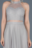 Robe de Fiançaille Longue Gris ABU766