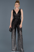 Robe de Cérémonie Noir-Argent ABT022