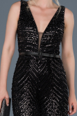 Robe de Cérémonie Noir-Argent ABT022