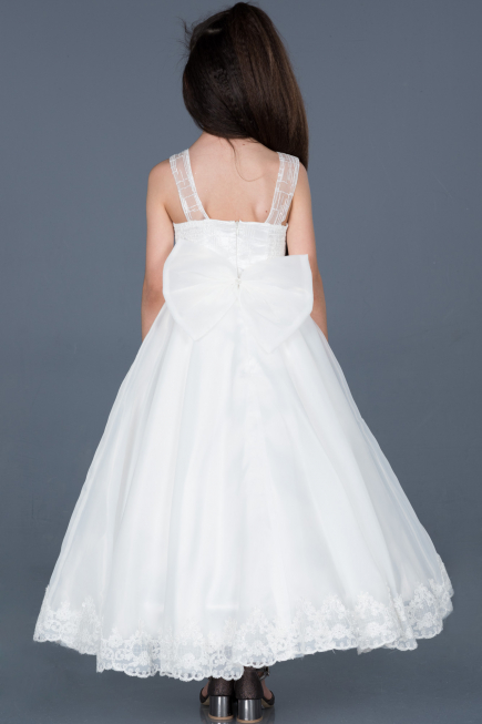 Robe de Soirée Enfants Longue Blanc ABU786