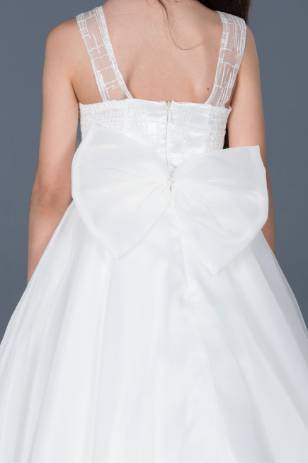 Robe de Soirée Enfants Longue Blanc ABU786