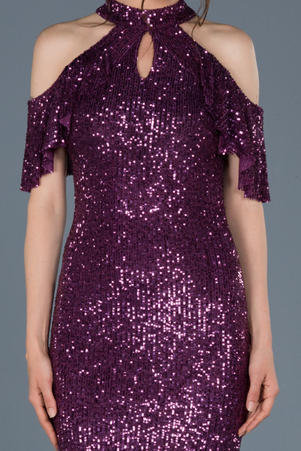 Robe de Soirée Courte Violet ABK323
