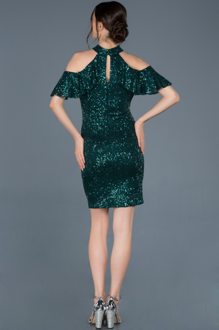 Robe de Soirée Courte Émeraude ABK323