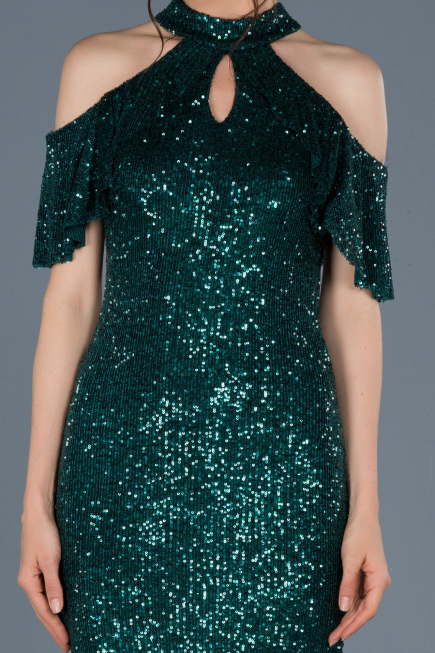 Robe de Soirée Courte Émeraude ABK323