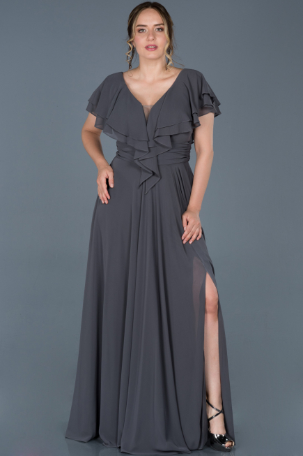 Robe Grande Taille Longue Anthracite ABU032