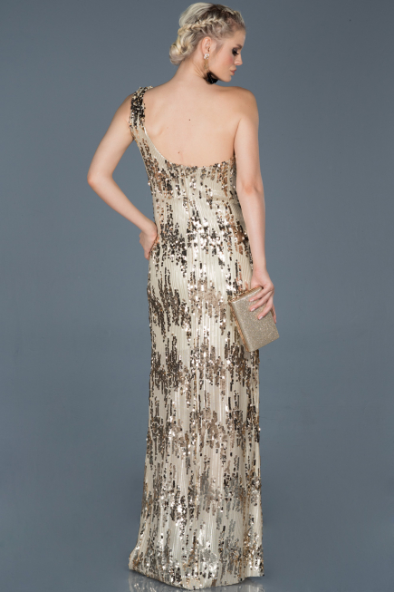 Robe de Soirée Longue Or ABU835