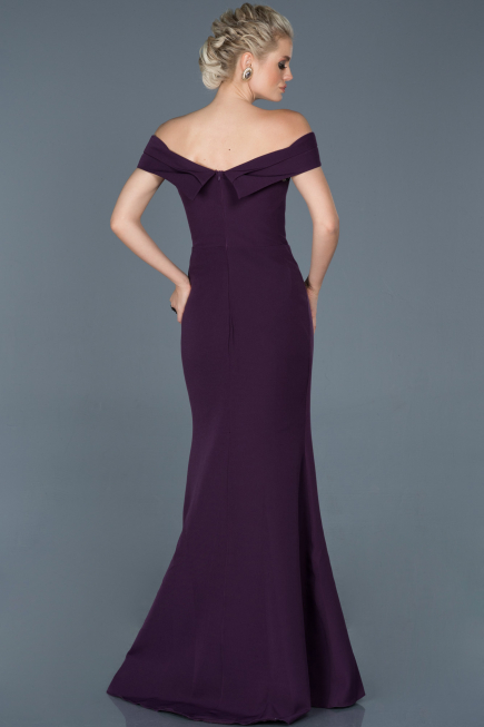 Robe de Soirée Longue Violet Foncé ABU870