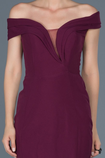 Robe de Soirée Longue Prune ABU870
