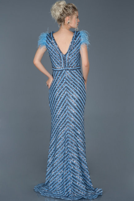 Robe de Soirée Longue Indigo ABU881