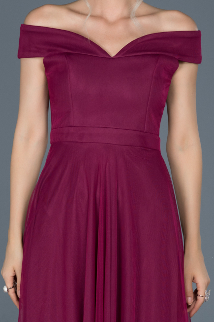 Robe d'Invitation Courte Prune ABK015