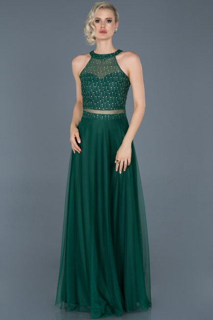 Robe de Fiançaille Longue Vert ABU766