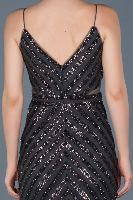 Robe Queue de Poisson Longue Anthracite ABU892