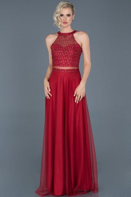Robe de Fiançaille Longue Rouge ABU766