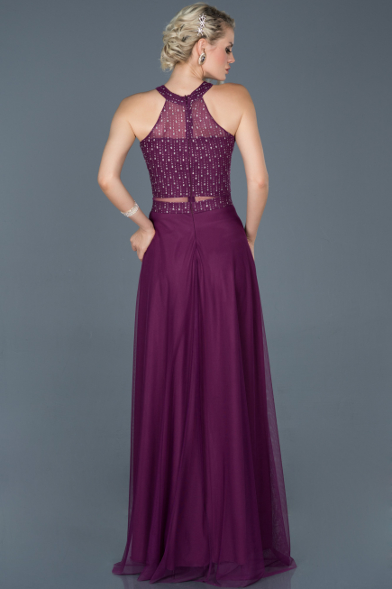 Robe de Fiançaille Longue Prune ABU766