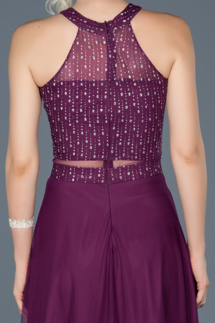 Robe de Fiançaille Longue Prune ABU766