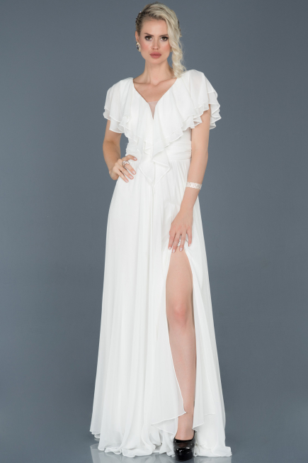 Robe de Fiançaille Longue Blanc ABU032